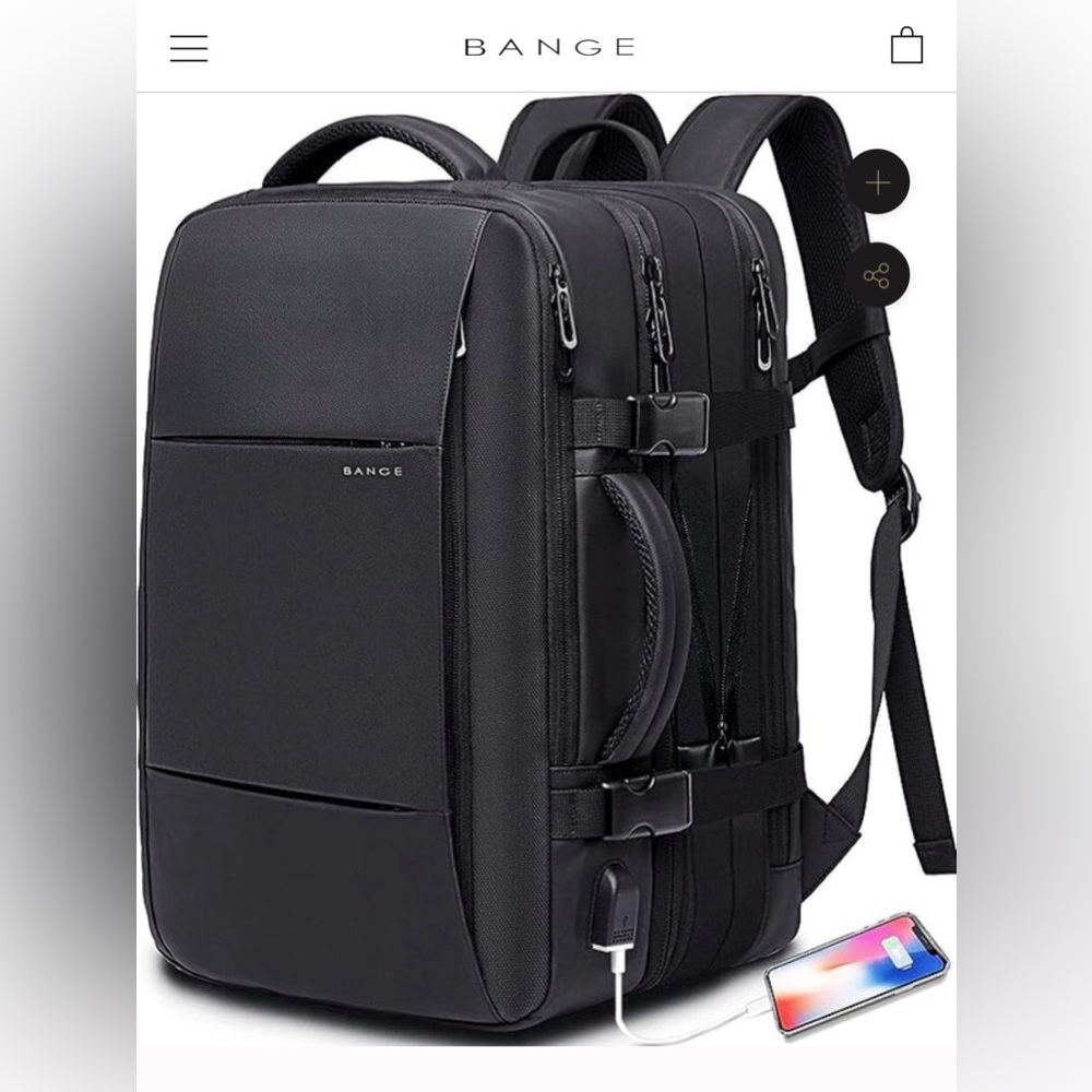 BANGE Weekender Carey-On Backpack 45L Travel Convertible Laptop